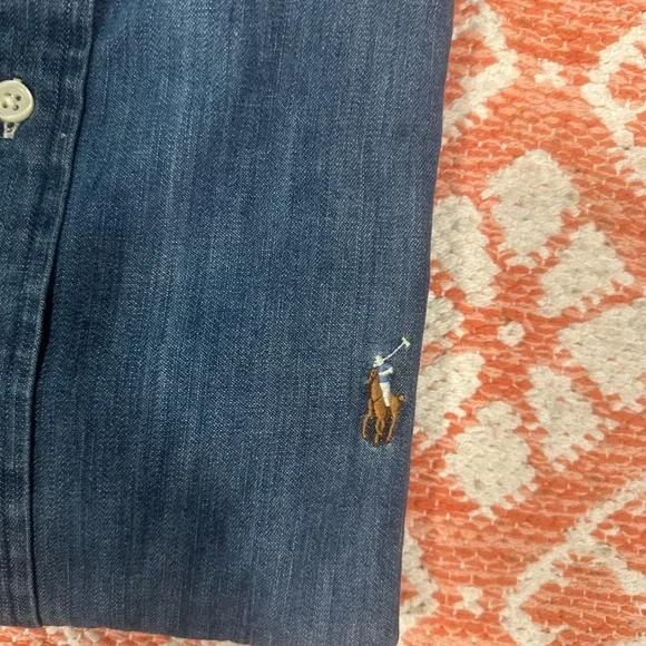 Ralph Lauren Blue Casual Button Down Shirt - Picture 3 of 5